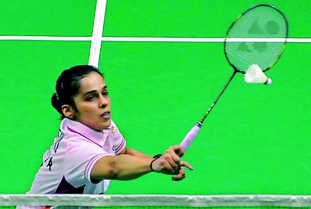 Saina Nehwal plays a return in this file photo. Saina Nehwal plays a return in this file photo.